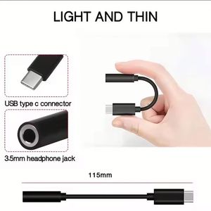 Adaptador de Cable para Auriculares OTG de Tipo C a 3.5mm, Conector USB-C Macho a Jack de Audio Auxiliar Hembra de 3.5 para Android - Product Image 2