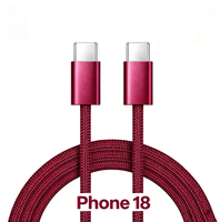 Kabel Pengisian Daya USB-C ke USB-C 60W 1m 2m, Nylon Braided, Tembaga Murni, Pengisian Cepat 3A, Kabel Data untuk iPhone 15 16 17 18 Pro Max