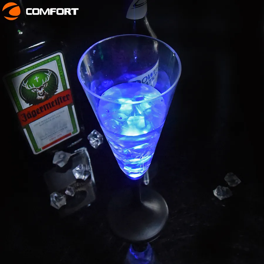 파티 나이트 클럽 다채로운 깜박이 LED vokda 유리 컵 교체 배터리 Led 컵