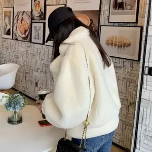 Nouveau manteau en <span class=keywords><strong>fausse</strong></span> <span class=keywords><strong>fourrure</strong></span> de vison d'hiver en gros manteau en peluche de style tempérament à la mode pour femmes manteau en <span class=keywords><strong>fausse</strong></span> <span class=keywords><strong>fourrure</strong></span> de vison pour femmes au design court - Product Image 5