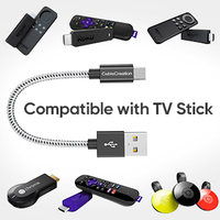 Câble USB Micro USB CableCreation 24 AWG en aluminium tressé triple blindage, chargeur rapide, câble court, garantie 24 mois pour Android TV