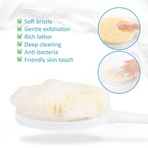 1 pièce Brosse de douche dorsale exfoliante en nylon souple, en forme de U, pliable, à long manche courbé, pour personnes âgées à mobilité réduite - Product Image 2