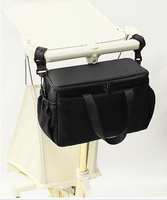 Sac à langer à grande capacité en lin rayé, imperméable et coupe-vent, accessoires pour poussette, sac de messager pour maman