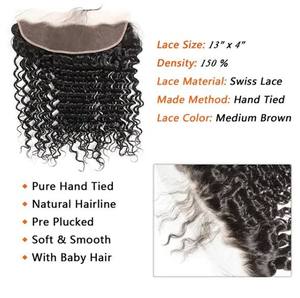 Extensions de cheveux brésiliens bouclés profonds, super double trame, double trame machine, extensions frontales, qualité supérieure, doux, rebondissants, aspect naturel - Product Image 4