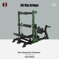 Appareil de Pont de Hanche 3D avec Support Réglable, Repose-Pieds Guidé pour Barre, Cadre Renforcé et Rangement de Plaques pour Salle de Sport Professionnelle