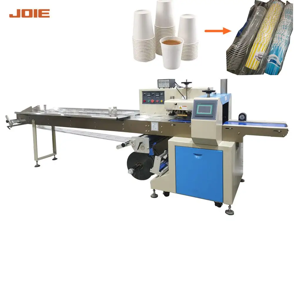 JY-450 automatische horizontale Form Füllung Versiegelung Verpackungs maschine Pappbecher Up Film Verpackungs maschine