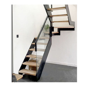 Gradini del battistrada galleggiante in legno dritto interno in stile moderno <span class=keywords><strong>e</strong></span> corrimano ringhiera pannello in vetro temperato - Product Image 6