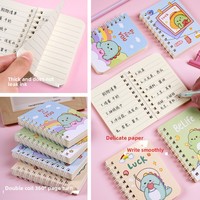 Cuaderno pequeño de dibujos animados de bobina A7 lindo Mini Bloc de notas de bolsillo portátil como regalo para estudiantes de escuela primaria