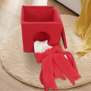 Casa para Gatos Navideña Verde con Techo Rojo, Cama Cálida para Gatos Pequeños, Uso en Interiores - Product Image 4