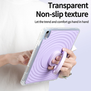 Étui pour iPad avec support rotatif à 360°, coque transparente pour tablette avec emplacement pour stylet, texture antidérapante, anti-chute pour iPad 10e et 11e génération - Product Image 5