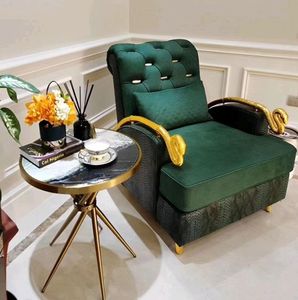 Canapé italien léger et luxueux en <span class=keywords><strong>cuir</strong></span> <span class=keywords><strong>Fauteuil</strong></span> simple serpent en cuivre pur, mobilier de salon moderne - Product Image 1