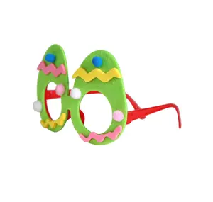 부활절 안경 만화 재미 소품 어린이 파티 장식 토끼 달걀 껍질 계란 안경 프레임 의상 액세서리