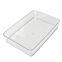 Boîte de rangement transparente en plastique pour tiroir, compartiment de bureau intégré, pour papeterie et cosmétiques, design moderne et simple
