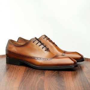 Zapatos Oxford de Cuero para Hombre, de Alta Calidad, Lujosos, para Oficina o Boda, Transpirables, Planos, 2025 - Product Image 1