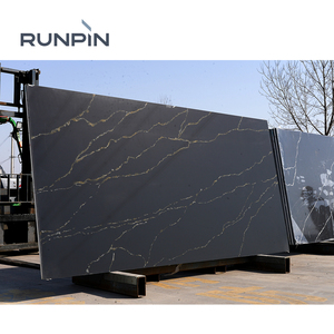 Dalle <span class=keywords><strong>de</strong></span> quartz Runpin Black Gold Vein Calacatta 1391, luxe spectaculaire, certifiée NSF CE UKCA, <span class=keywords><strong>plan</strong></span> <span class=keywords><strong>de</strong></span> <span class=keywords><strong>travail</strong></span> <span class=keywords><strong>de</strong></span> <span class=keywords><strong>cuisine</strong></span> sur mesure, vente flash - Product Image 2