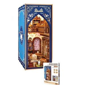 Serre-livres en bois Edo Sakura Journey, modèle de <span class=keywords><strong>maison</strong></span> miniature à assembler soi-même, bloc de construction, ornement, jouet, cadeau - Product Image 1