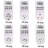 SINOTIMER Worldwide Socket Timer TM516 - 6 Enchufes internacionales 16A Carga LCD Pantalla digital, 0,19 kg Interruptor de tiempo digital global