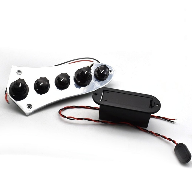 Polished Metal Control Plate Pre-wired Circuit Assembly Electric Bass Volume Tone Control Board Compatible 4 String 5 String