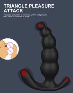 S-hande grandes cuentas Anales de silicona grandes recargable remoto <span class=keywords><strong>Anal</strong></span> masajeador de próstata vibrador largo vibrador Butt Plug para mujeres y hombres - Product Image 3