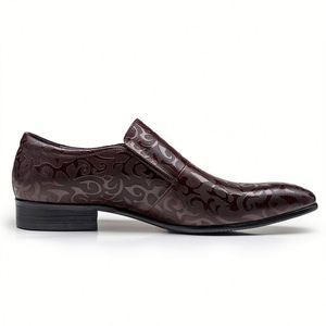 New Autumn Business Style Men's <b>Shoes</b> Featuring Engraved <b>Decorations</b> Closed Toe Anti-Slip Lightweight - Product Image 5