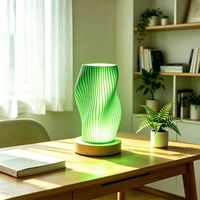 Lampe de table LED minimaliste portable créative imprimée en 3D, recharge tactile, affichage tricolore, matériau ABS, abat-jour blanc pour salle de bain