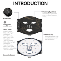 Masque de beauté pour les soins de la peau, certifié 510K, en silicone de qualité alimentaire, portable, ZA Private Label, infrarouge, laser, lumineux, thérapeutique, pour usage domestique