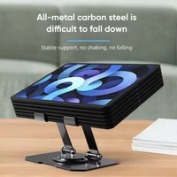 Desktop Metal Tablet Houder Telefoon- en Tablet Vloerstandaard Houder Flexibele Opvouwbare Laptopstandaard 360° Rotatie Draagbare Tablet