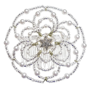 <span class=keywords><strong>Kippa</strong></span> personnalisée pour femmes, fabriquée à la main, avec des perles, fil de cristal, pour femmes, Bat Mitzvah, couvre-chef pour la synagogue, yarmulke en perles - Product Image 3