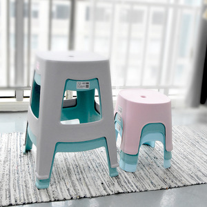 Thickened Plastic Stool <b>Stackable</b> Nordic Style Home <b>Chair</b> Living Room Furniture Blue And Other Colors Available - Product Image 2