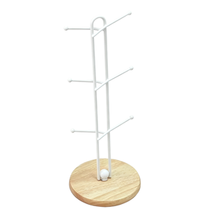 Portabicchieri <span class=keywords><strong>in</strong></span> <span class=keywords><strong>Metallo</strong></span> JB Wire con Base <span class=keywords><strong>in</strong></span> Legno - Product Image 4