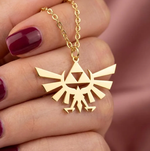 Collier pendentif délicat Triforce Hylian en acier inoxydable, bijoux The Legend of Zelda, plaqué or, breloque fantaisie Hyrule - Product Image 3