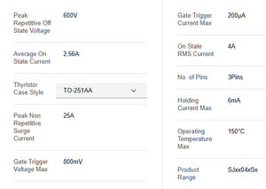 Componentes Electrónicos TAIYAN, Accesorios, Amplificación de 3 Pines, 4A en Estado de Encendido, Corriente de Funcionamiento de 150C, SJ6010VS2TP - Product Image 6
