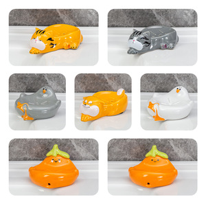 Cartoon Ceramic <b>Soap</b> Dish Irregular Shape Drainable For Bathroom Vanity Storage - Product Image 2