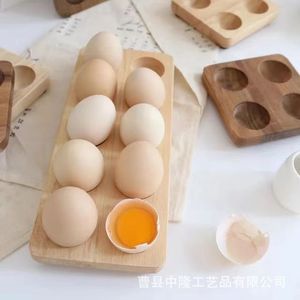 Organizador de Huevos de Madera de Acacia con Divisiones para Conservación de Frescura en el Refrigerador, Diseño Minimalista - Product Image 4