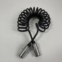 Cable Extendido en Espiral para Remolque de Uso Pesado, 7 Pines, 24V, Conector de Conexión Eléctrica de Cobre Electrolítico