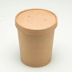 Tazones y Tapas de Papel Kraft Biodegradables Desechables de 500ml-1300ml, Tazón Ecológico Resistente al Aceite para Snacks y Ensaladas con Papel Dorado - Product Image 1