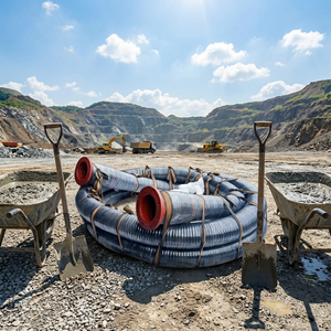 Oil / Fuel Suction <b>Hose</b> Spiral Wire Reinforced NBR <b>Rubber</b> <b>Hose</b> with Red Flange Ends for Oil Fuel Suction - Product Image 6