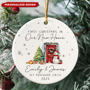 Decorazioni Natalizie in Ceramica <span class=keywords><strong>con</strong></span> Motivi Personalizzati, Ornamenti a Forma di Mucca Highland, Regali per Mamma, Papà e Famiglia - Product Image 3