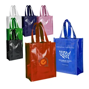 huahao recycled ecological eco bag non woven laminated bag non-woven shopping bag rpet