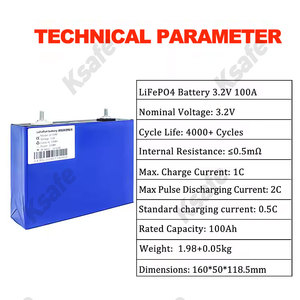 แบตเตอรี่เซลล์ 3.2V 100Ah สำหรับยานยนต์ไฟฟ้าและระบบกักเก็บพลังงานภายในบ้าน 6000 รอบการใช้งาน ได้รับการรับรองมาตรฐาน CE - Product Image 4