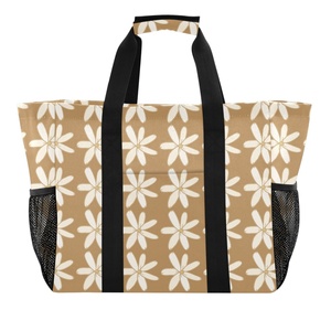 Sac de courses grande capacité Aloha avec logo personnalisé, motif floral hawaïen, sac de rangement personnalisé, panier à linge avec poche en filet - Product Image 2