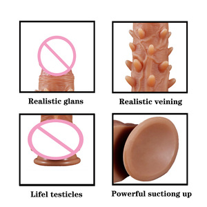 Dildo Grande de Silicona Líquida Suave con Textura de Púas, Dildo Monstruoso Impermeable con Glándulas Realistas y Testículos Realistas, Ventosa 2 - Product Image 4