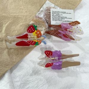 ใหม่ไอศกรีมฤดูร้อนพร้อมกรวยสตรอเบอร์รี่เชอร์รี่สดและน่ารัก stylegirl's back of the HEAD SHARK CLIP - Product Image 3