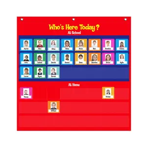 Attendance Pocket Chart Who der Here Today Pocket Chart mit 72 Erase Photo Cards in Classroom