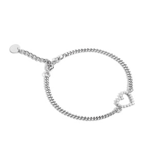 Elegant Style Women's Fashion Charm <b>Bracelet</b> Tiny Cuban Chain Pearl Heart Charm 18k PVD Gold Plated Rhodium Plated Brass Trendy - Product Image 6