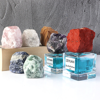 Couvercle en cristal naturel 30ml 50ml 100ml bouteilles de cologne en cube vide carré vaporisateur de parfum de luxe