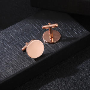 Mancuernillas de Moda con Logotipo Personalizado, Chapadas en Oro, de Acero Inoxidable, Joyería de Lujo, Mancuernillas Redondas de 18 mm y 20 mm para Hombres, Bodas y Fiestas - Product Image 5