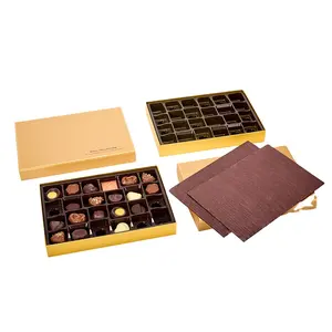 Nouveau design impression cajas para bombones chocolats galletas dulces 300 GSM boîte de papier emballage chocolat cadeau