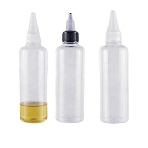 Hot Sale 1oz 2oz 100ml 4oz 200ml 8oz 500ml Plastic PET Pointed Hair Oil Nozzle Clear <b>Squeeze</b> <b>Bottles</b> With Twist Caps - Product Image 4
