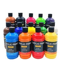 Peinture acrylique 14 couleurs 500 ml en bouteille grande capacité pour l'art, le graffiti des enfants et la peinture murale manuelle